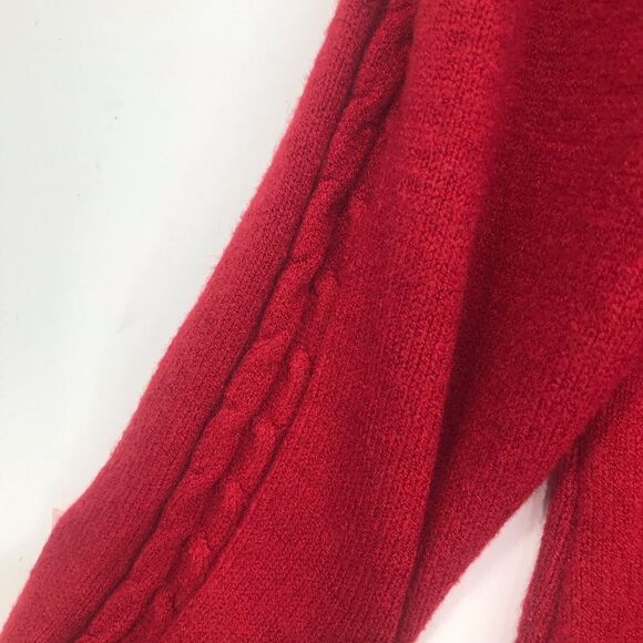 Patrizia Luca Milano Red Knit Mock Neck Curve Hem Pullover Tunic Sweater - Picture 11 of 16